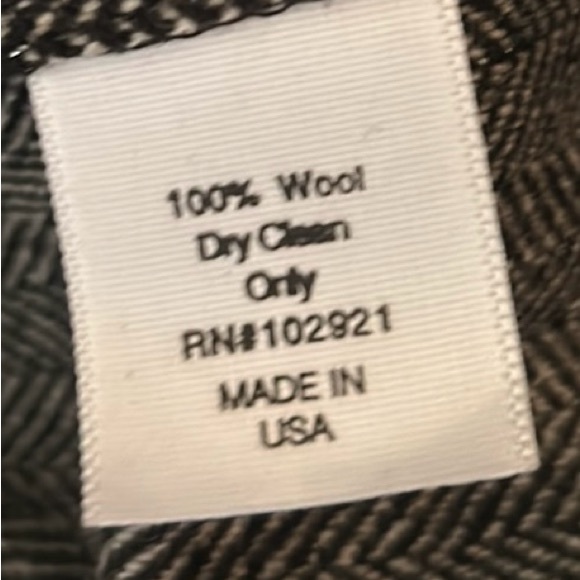 Y2K Medium Rise Wide Leg Wool Herringbone Pants 8 - Picture 10 of 12